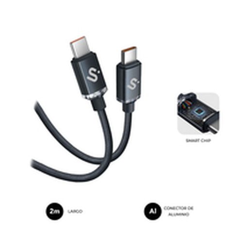 Subblim Câble Usb-c Vers Usb-c Optimus Noir 2 M