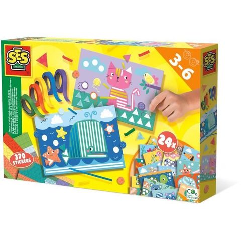 SES Creative Japprends à coller et à reconnaître les formes - Hobby 3 - 6 - Motricité fine - 370 stickers - Age: 3+