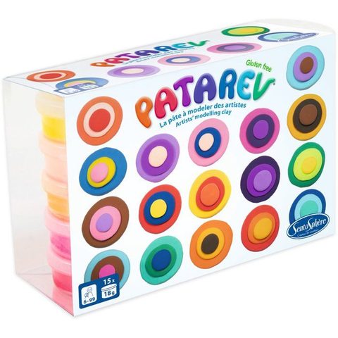 Sentosphere Pate A Modeler Autodurcissante - Patarev - C 15 Pots De 18g - Différentes Couleurs - Des 8 Ans