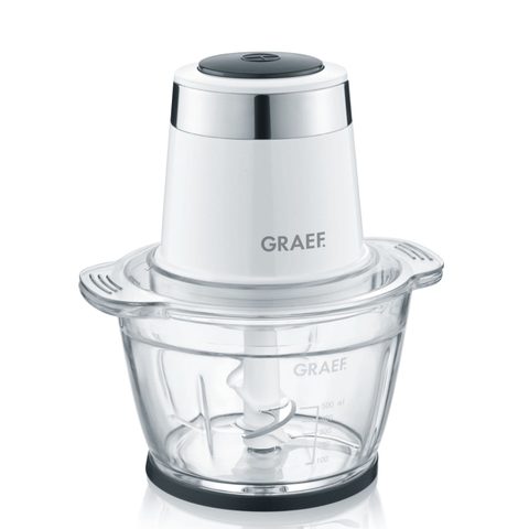 Graef Hachoir CH501EU 500 W blanc, bol verre 1 L, 4 lames