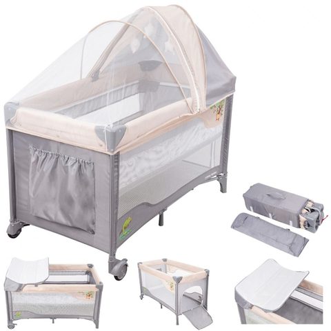 Moby System Lit Parapluie Pour Bébé 0 - 36 Mois (25kg) Lit Voyage Avec Moustiquaire