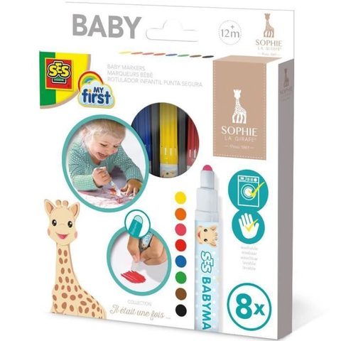 SES Creative My first - Sophie la girafe - Feutres pour bébé - Peinture bebe - Premier crayon - Peinture a l eau bebe