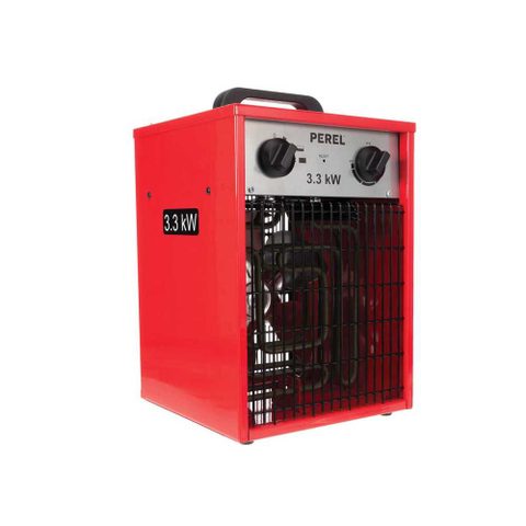 Perel Chauffage soufflant électrique 3300W, 2 niveaux de chaleur, thermostat et fonction air frais, IP24