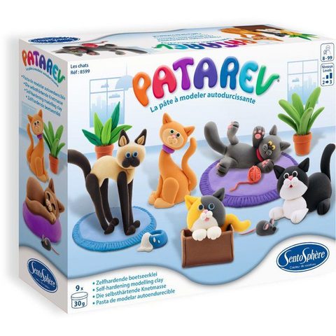 Sentosphere Pate A Modeler Autodurcissante - Patarev - Les Chats - Différentes Couleurs - 9 Couleurs - Des 7 Ans