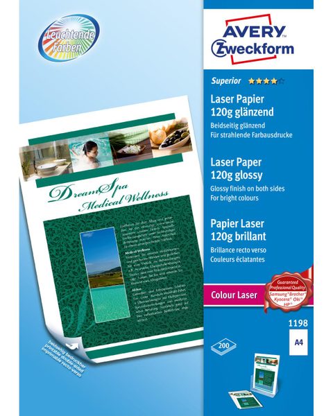Avery Premium Colour Laser Photo Paper 120 G/m² Carta Inkjet A4 (210x297 Mm) Lucida