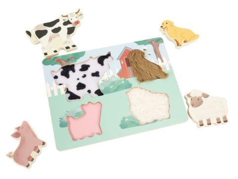 eliNeli Touching Puzzle Farm jeu de formes en bois 12m+ 5 pcs