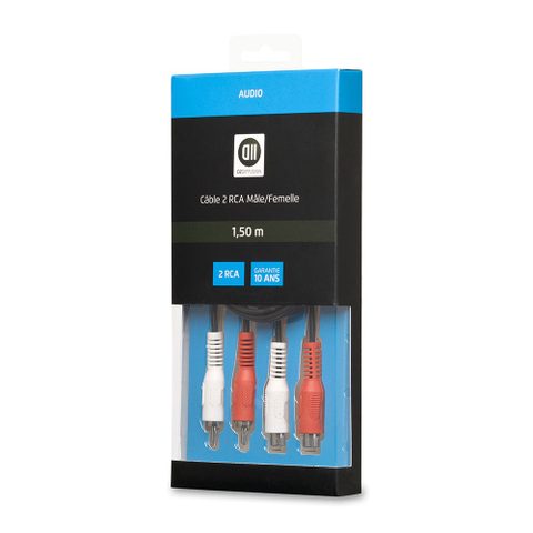 D2 Diffusion Câble 2rca Mâle/femelle 1m50