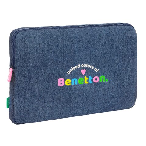 Benetton Housse D'ordinateur Portable Denim Bleu 15,6'' 39,5 X 27,5 X 3,5 Cm