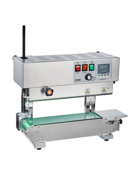Vevor Machine Scellage Sacs Continu, Scellage 6-12 Mm, Acier Inox, Contrôle Température, Pour Films Plastique
