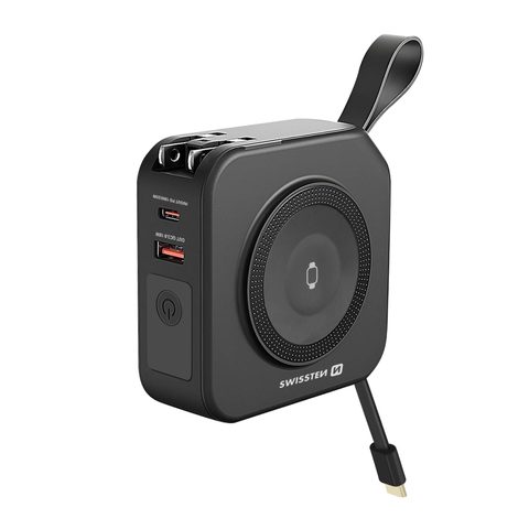 Swissten Powerbank All-in-One Pro MagSafe / USB / USB-C avec Prises internationales