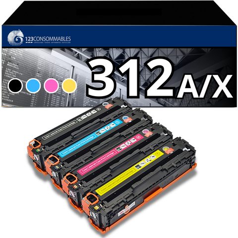 123consommables Pack 4 Toners Compatible Hp 312a/x