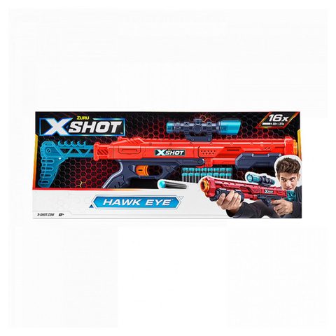 X-Shot Blaster À Dards Excel Hawk Eye Pompe Avec Lunette Amovible Portée 27m Zuru