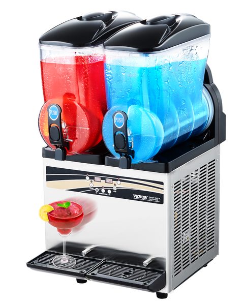 Vevor Machine à granite 2 réservoirs 15L, distributeur boissons glacées, pour restaurants bars