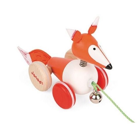 Juratoys-janod Jouet À Promener Zigolos Renard 20x8x11 Cm Multicolor Bois