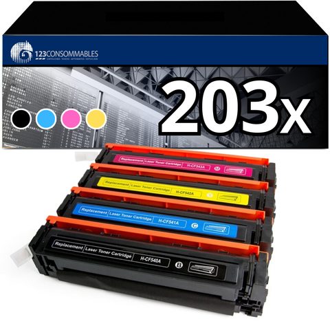 123consommables Pack 4 Toners Compatibles Hp 203x