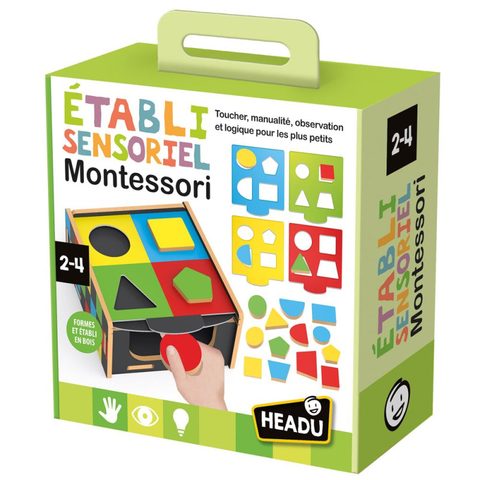 Headu Jeu couleur et forme Etabli sensoriel Montessori