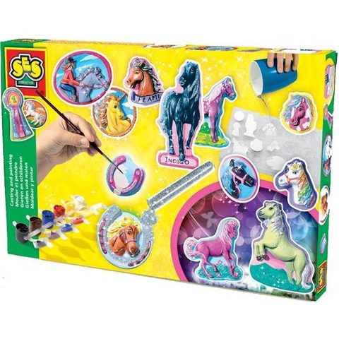 SES Creative Moulage et peinture - Hobby Pink - Cheveaux fantaisier - Mouler et peindre 12 - Age: 5+