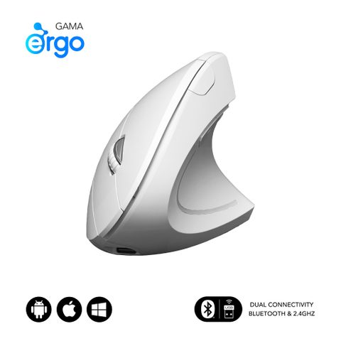 Subblim Souris verticale ergonomique sans fil Glide Vertical Ergo Dual pour droitiers 1600 DPI