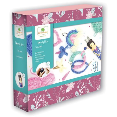 Sycomore Lovely Box Tricotin Bois Pastel 16,5x17,5x4 Cm
