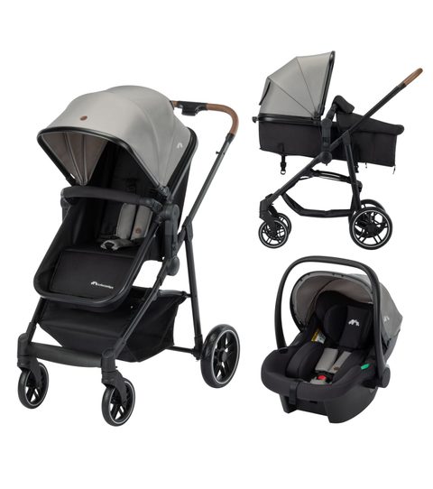 Bebeconfort Poussette 3 En 1 I-size Avec Assise Convertible En Nacelle Et Cosi, Haze