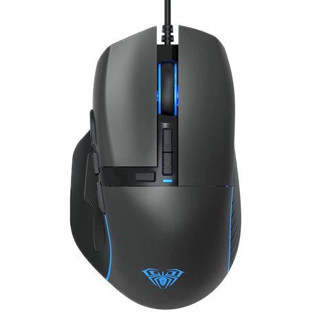 Aula F808 Souris gamer 10 boutons avec programmation macro 4200 DPI optique filaire USB rétroéclairage LED