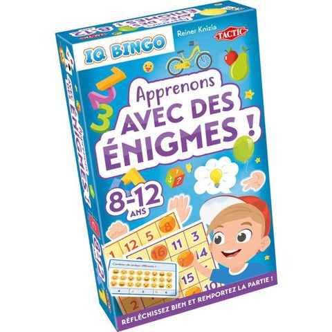Tactic Apprenons avec des énigmes - Jeu de société - IQ Bingo - 2 joueurs - De 8 à 12 ans