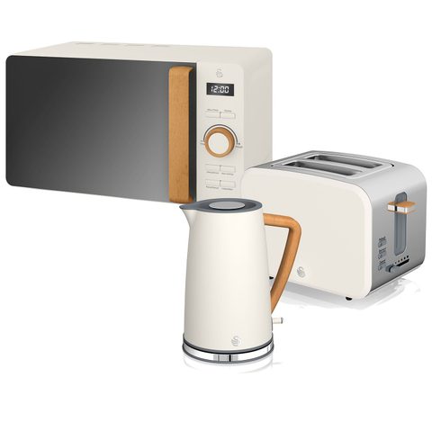 Swan Set Petit-déjeuner Bouilloire Grille-pain Micro-ondes 20l Nordic Gris Strp1060gryneu
