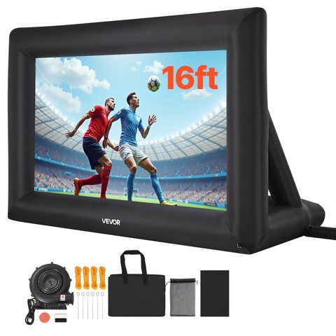 Vevor Ecran Projection Gonflable 488cm, 16:9. 600d Lavable, Sac Portable. Pour Extérieur, Jardin