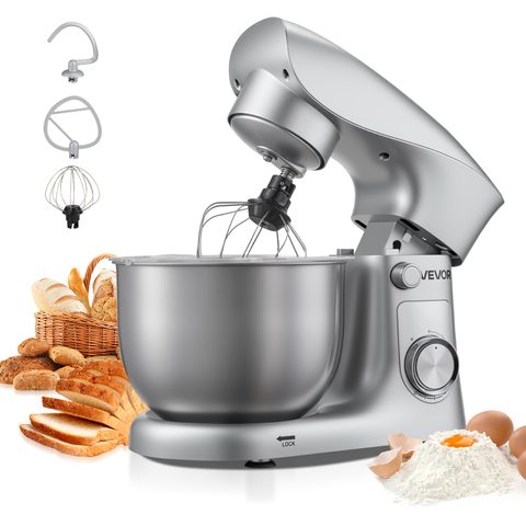 Vevor Robot pâtissier sur socle 4,2 L SM-2548A 1500 W, 10 vitesses, tête inclinable, bol