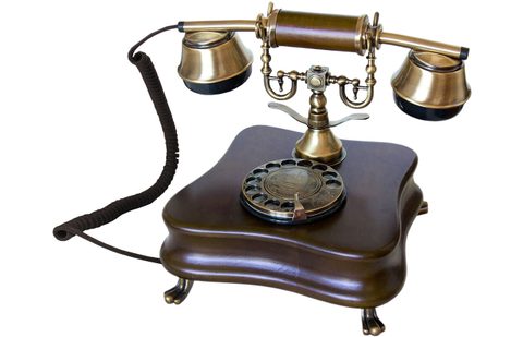 OPIS 1921 CABLE B - téléphone rétro en bois et metal avec cadran rotatif