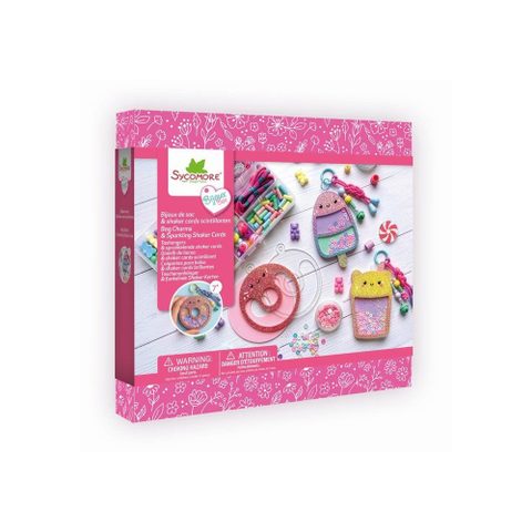 Sycomore C bijoux créatifs - Bijoux de Sacs Shake Cards Délices - Porte-clés scintillants - Perles colorées
