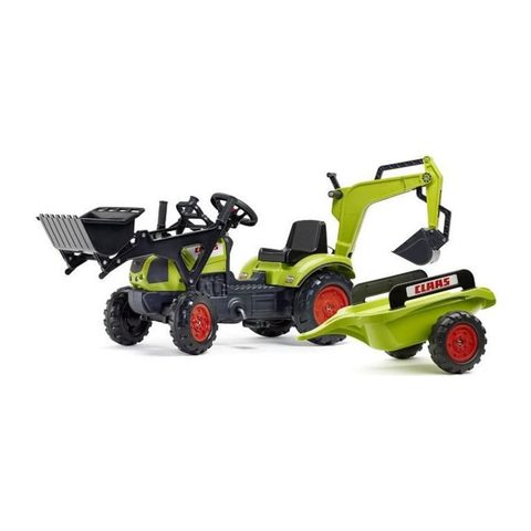 Falk Tracteur à pédales Arion 410 avec pelle, excavatrice et remorque