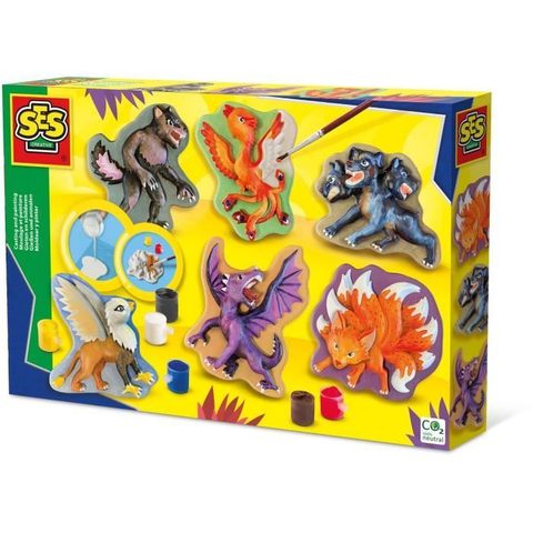 Ses Creative Moulage Et Peinture - Créatures Mythiques - Loisirs Créatifs - Mouler Et Peindre Des Figures Mythiques