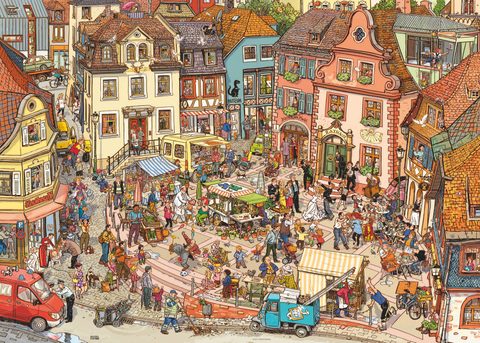 Heye Puzzle Market Place Cartoon 1000 Pièces Jouet Puzzle