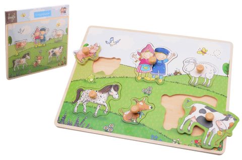 Johntoy Fien Et Teun Puzzle En Bois Jouet Éducatif Motricité