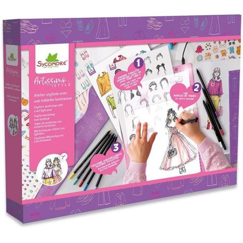 Sycomore Kit Créatif - Artissimo - Atelier Stylisme Avec Tablette Lumineuse - Des 7 Ans