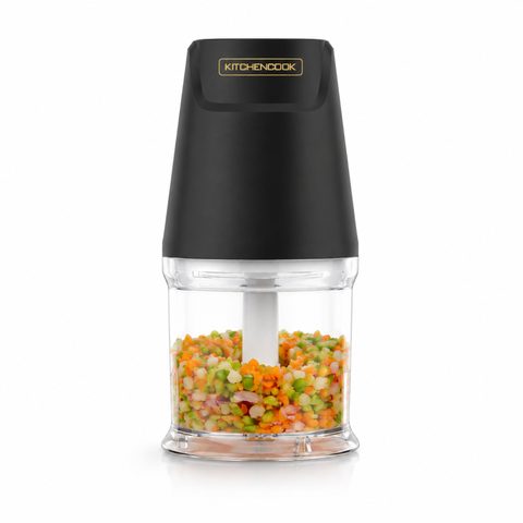 KitchenCook Matt Pod - Noir - Mini Hachoir - 300 W - 2 Lames
