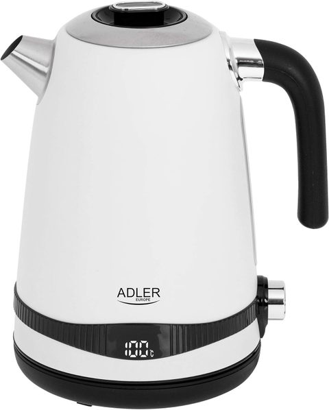 Adler Bouilloire Électrique De 1,7l Avec Écran Lcd Et Régulation De Température 2200w