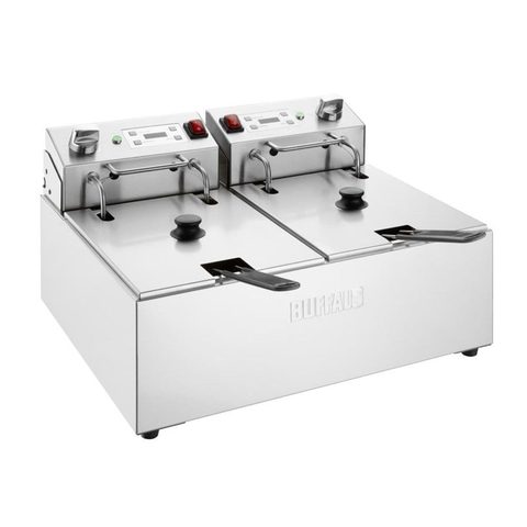 Buffalo Friteuse Electrique Double avec Minuterie 2 x 5 Litres