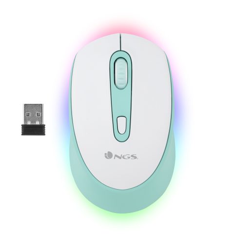 NGS Smog Mint-rb Souris Gaming Ambidextre Rf Sans Fil + Bluetooth Optique 2400 Dpi