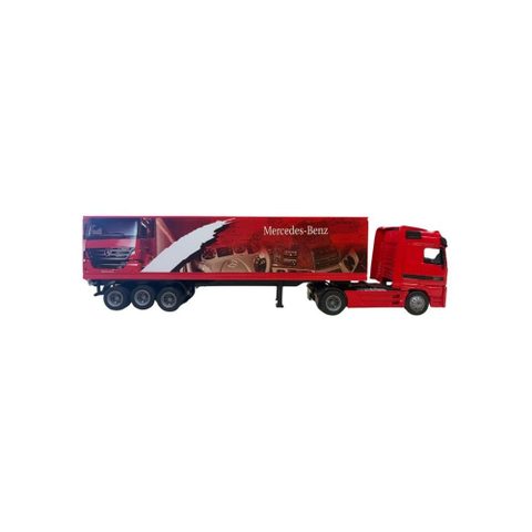 Newray Camion Miniature 1/43 Mercedes Rouge Avec Remorque Container 40’ Fh-16