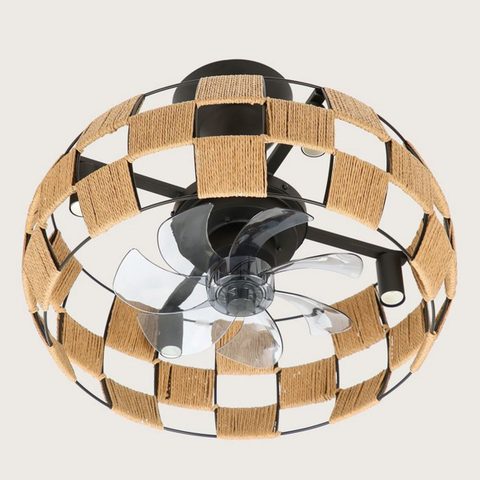 Farelek Ventilateur Plafond Brézana 48 Cm 7 Pales Abs Moteur Dc Lumière E14 Télécommande