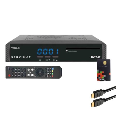 Servimat Pack Récepteur Tv Satellite Full Hd + Carte D'accès Tntsat V6 + Câble Hdmi