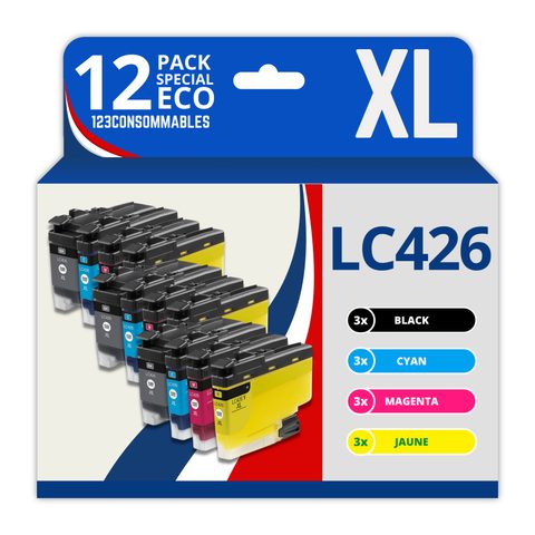 123consommables Lc426xl - Pack 12 Cartouches Compatibles Avec Brother Lc 426 Lc426xl