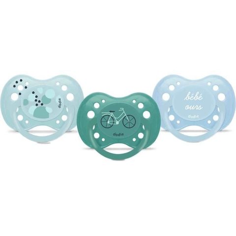 Dodie Sucettes Anatomiques - Bébé Ours - Lot De 3 - +18 Mois - Résistantes Et Anti-irritations