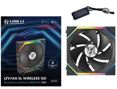 Lian Li Ventilateur supplémentaire UNI FAN SL WIRELESS 120 ARGB à pales inversées 120 mm