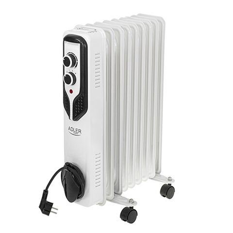 Adler Ad 7816 Appareil De Chauffage Extérieure Blanc 2000 W Chauffage Électrique À Bain D’huile