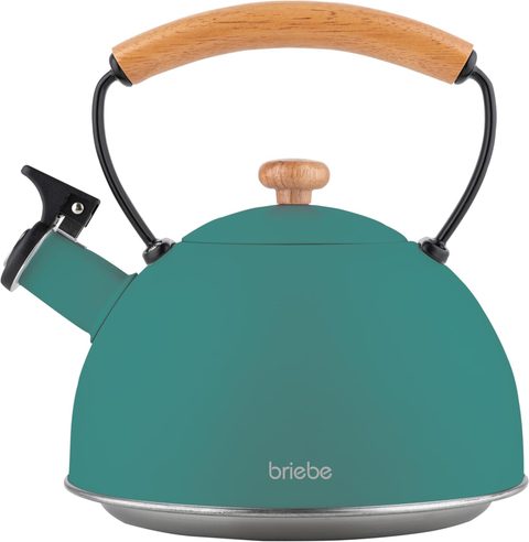 Briebe Bouilloire À Induction Théière Sifflet 2,3l Poignée En Bois Nordic