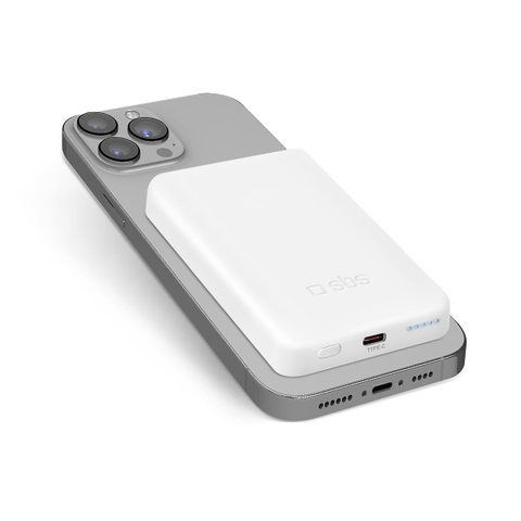 SBS Batterie externe magnétique sans fil 5000 mAh MagSafe + USB C