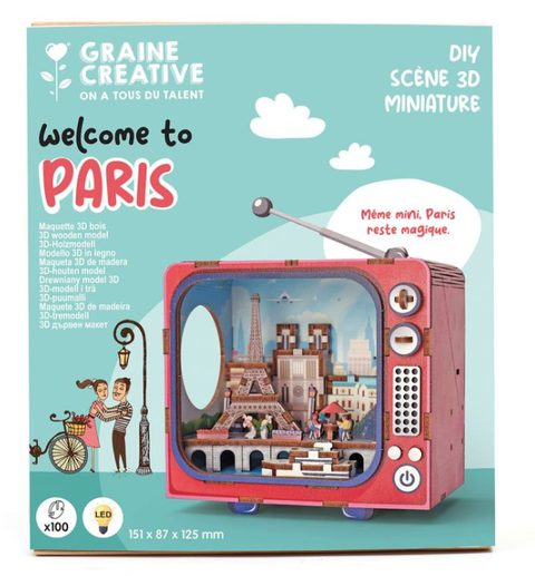 Graine Creative Maquette Bois 3d Tv Paris 100 Pièces Multicolor Bois